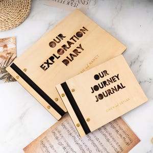 Personalized Adventure Book, Anniversary Gift, Engraved Couples Memory Album, Travel Memories, Scrapbook For Couples, Holiday Scrapbook