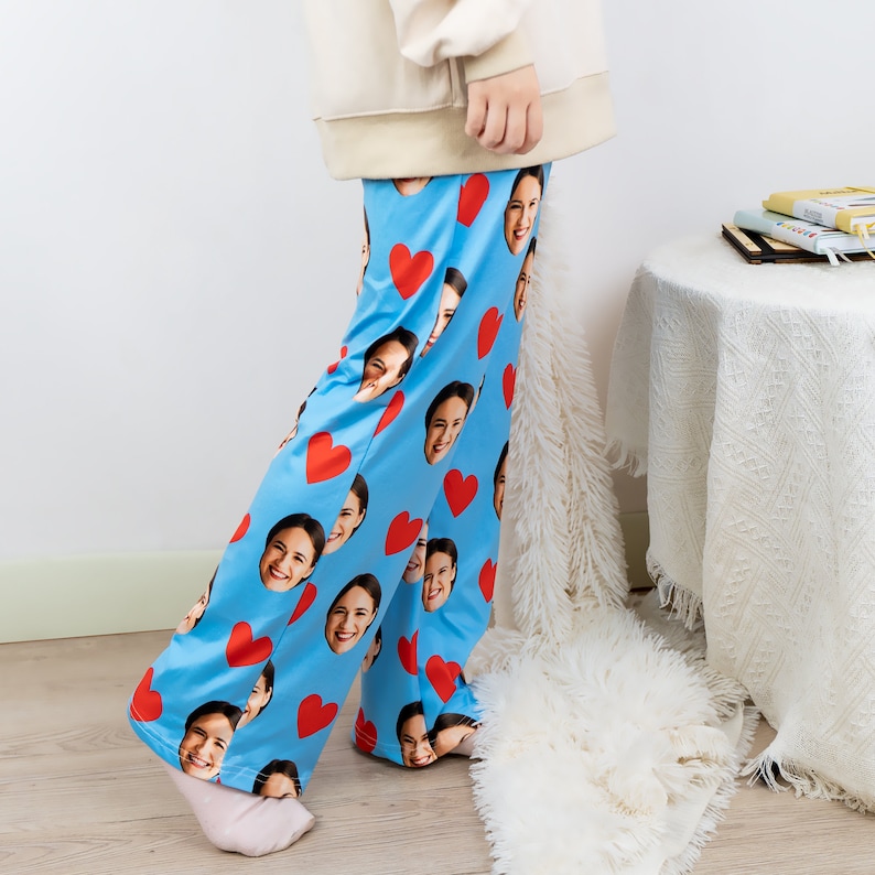 Personalized Pajama Pants With Face, Custom Portrait Pajama Pants Name