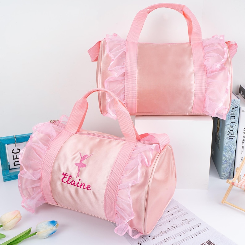 Ballet Bag for Girl, Personalized Dance Duffle, Small Kids Overnight bag, Christmas Gift image 6