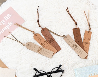 Custom Leather Bookmark, Personalized Book Lover Gift