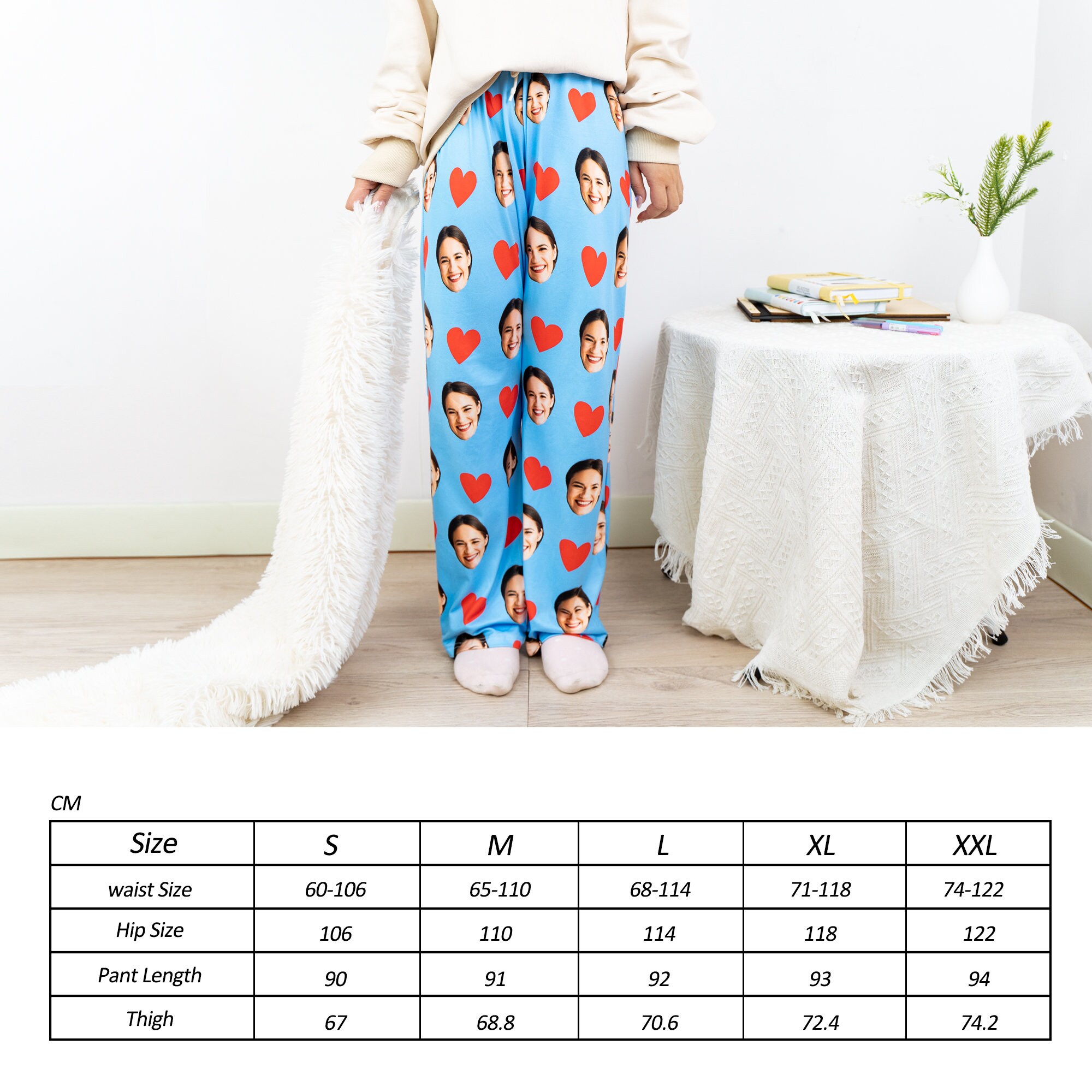 Personalized Pajama Pants With Face, Custom Portrait Pajama Pants Name