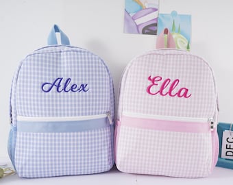 Personalized Seersucker Kids Backpack: Preppy Toddler Bookbag