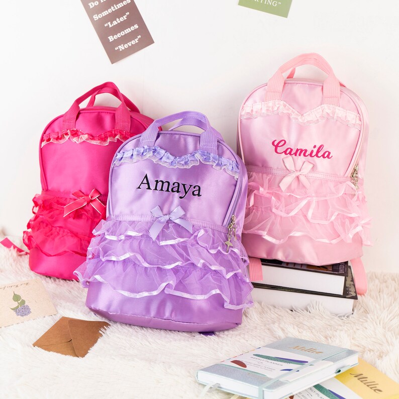 Personalized Ballet Backpack for Little Girls, Custom Kids Dance Bag Gift, Gymnastics Tutu Bag bild 9
