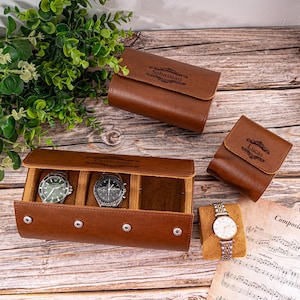 Custom Leather Watch Case: Personalized Travel Watch Organizer
