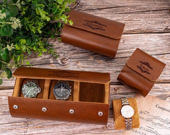 Custom Leather Watch Case: Personalized Travel Watch Organizer