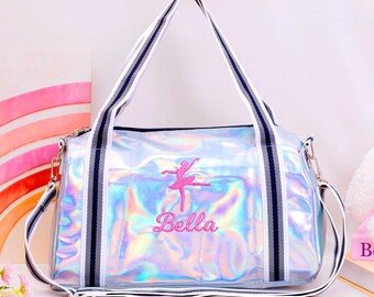 Cadeau de danse de Noël pour fille, sac de danse scintillant avec broderie, sac de voyage pour enfants