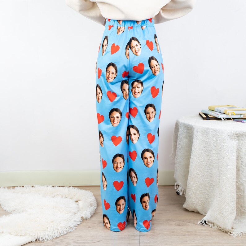 Personalized Pajama Pants With Face, Custom Portrait Pajama Pants Name