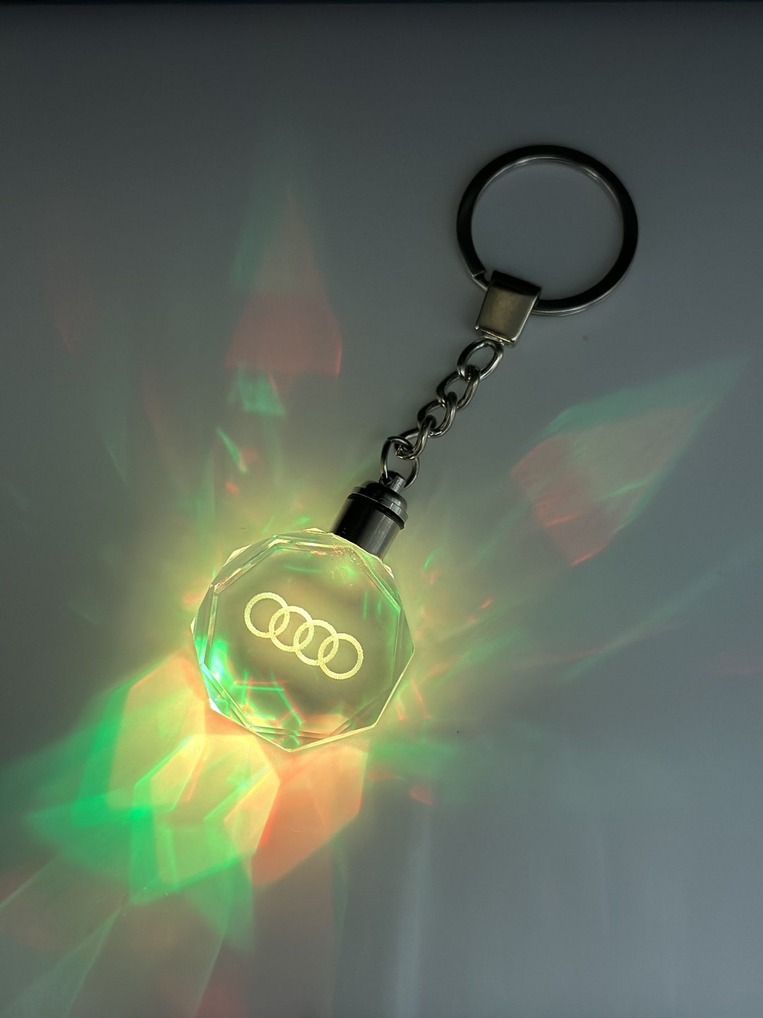 Audi Logo LED Crystal Light Keychain Cute Gift for Car Lovers Etsy