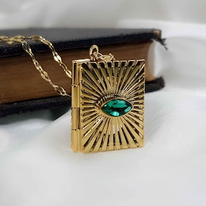 Retro Locket Gold Pendant, Wooden Cross Necklaces, Marquise Cz Zircon Stone Jewelry