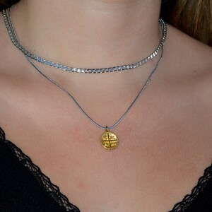 Tiny Gold Byzantine Pendant - Greek Vintage Coin Necklace - IC XC NIKA Pendant - Gold Sterling Silver Jewelry - Christian Jewelry Gifts