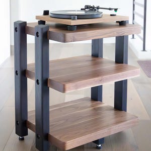 ECHELON II Audio Rack – Walnut Shelves & Black Ash Legs - Etsy