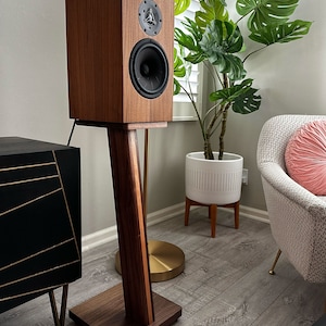 STRATUS Hardwood Walnut Speaker Stands 2. Hand-picked Natural Wood Premium Quality image 3