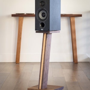 STRATUS Hardwood Walnut Speaker Stands 2. Hand-picked Natural Wood Premium Quality image 2
