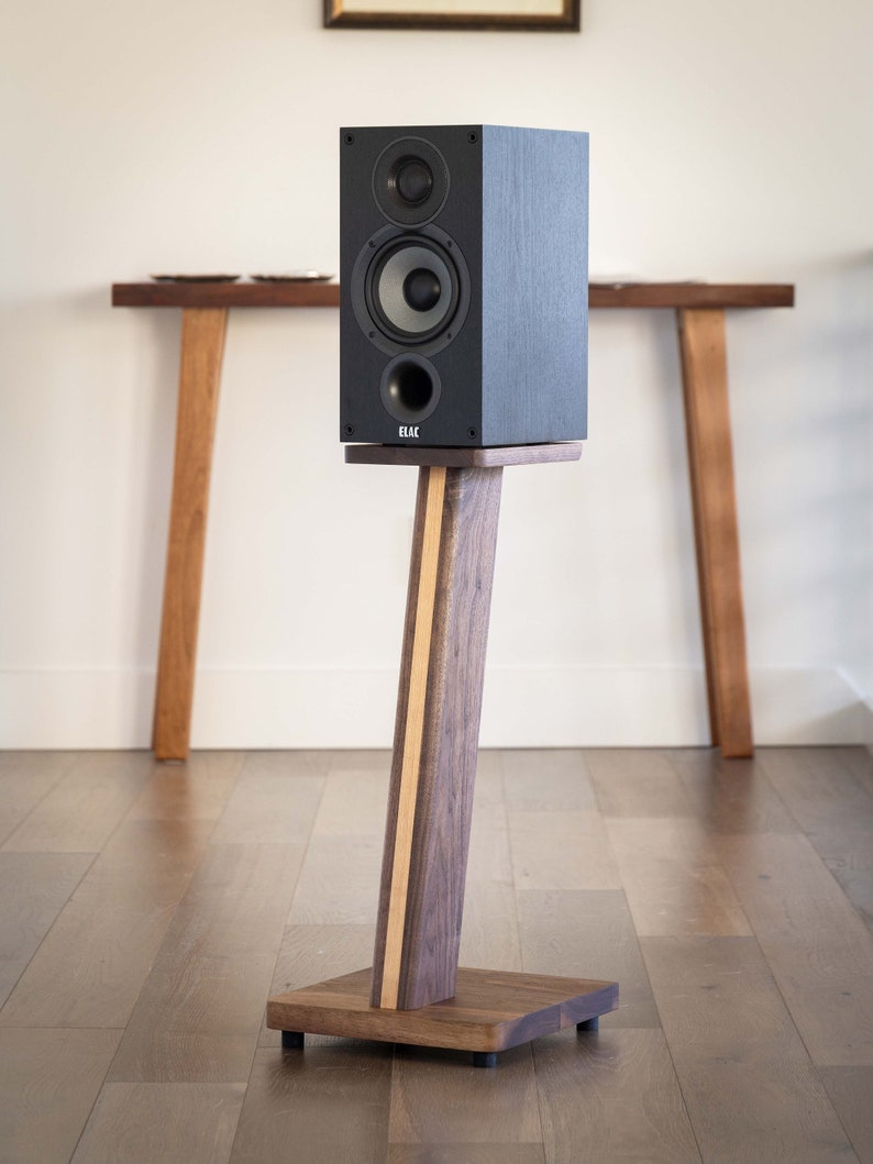 STRATUS Hardwood Walnut Speaker Stands 2. Hand-picked Natural Wood Premium Quality image 2