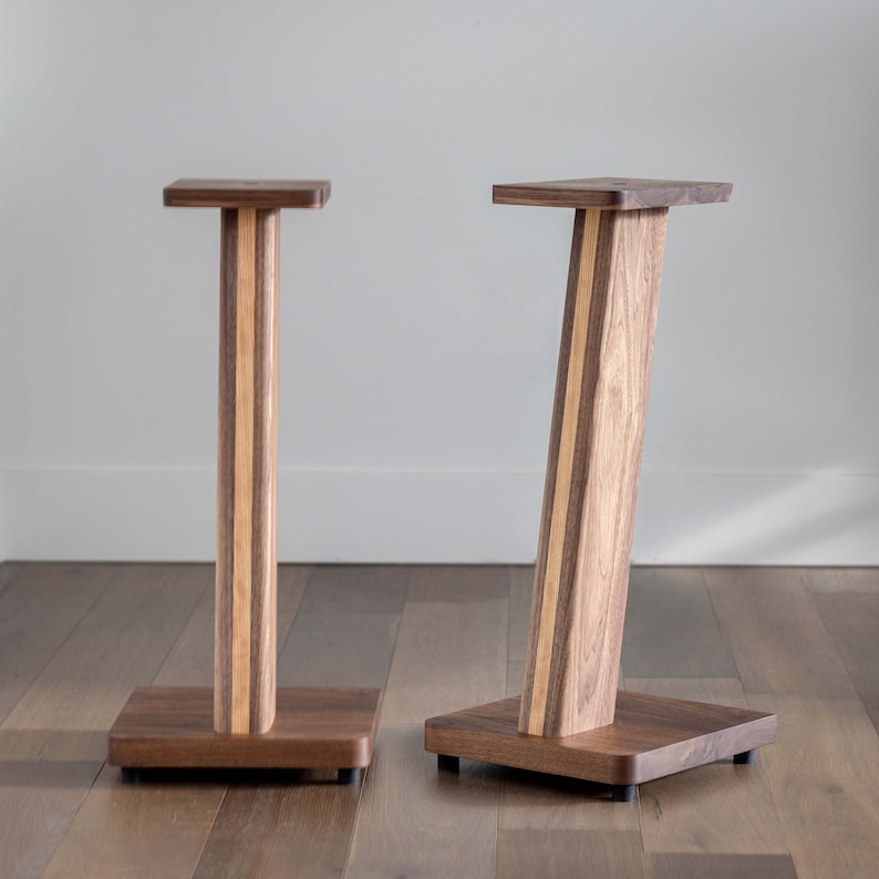 STRATUS Hardwood Walnut Speaker Stands 2. Hand-picked Natural Wood Premium Quality image 4