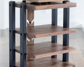 ECHELON II Audio Rack - Hybrid, Walnut Shelves and Black Ash Legs