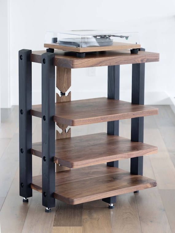 ECHELON II Audio Rack - Hybrid, Walnut Shelves and Black Ash