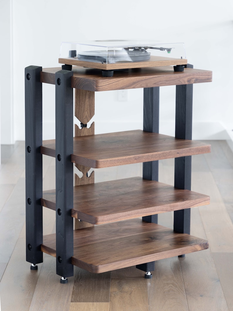 ECHELON II Audio Rack Hybrid, Walnut Shelves and Black Ash Legs image 1