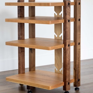 ECHELON II Audio Rack Cherry Shelves & Walnut Legs image 2