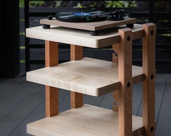 ECHELON II Audio Rack - Maple Shelves & Cherry Legs