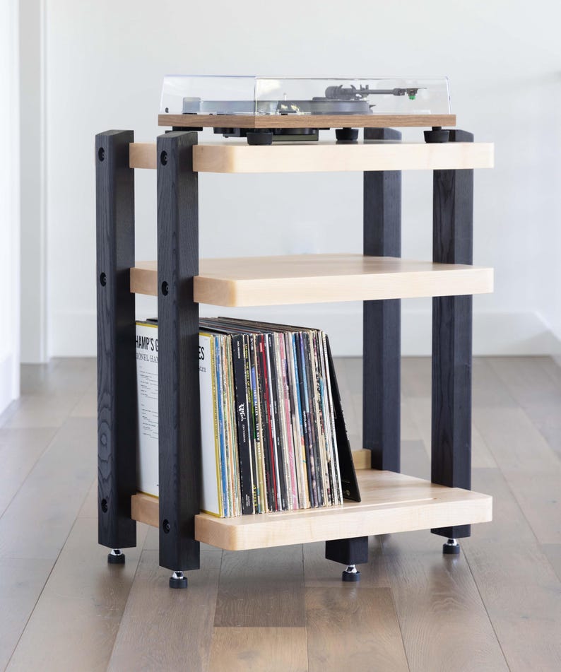 Music Record Rack ECHELON II Audio Rack With Album Storage - Etsy