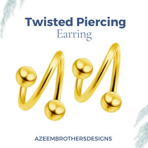 Twisted Piercing Spiral Piercing Spiral Earrings Crimped Steel for Tragus, Helix, and Cartilage Gold Silver Black