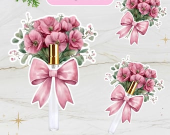 Floral Perfume Favor Template PNG | Mini Perfume Holder  | DIY Wedding Bridal Shower Favor | Mother’s Day Gift | Cricut Cut File