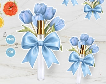 Blommig parfymgåva | 6 designer mini parfymhållare Cricut Cut-filer | Bröllopsgåva, brudgubb, mors dag DIY-mall