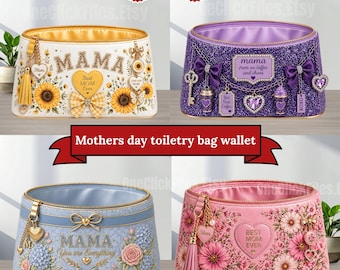 Cricut Mini Bag Mall PNG | Presentpåse med blommig design i 4 designer | Mall för handväska i papper | Utskrivbar gåvopåse | Gör-det-själv-presentpåse för mors dag