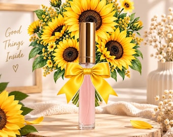 Feliz Dia de las Flores Amarillas-present, gula blommor-daggåva, solros-parfympresent 10ml, utskrivbar PNG PDF, gör-det-själv-festpresent