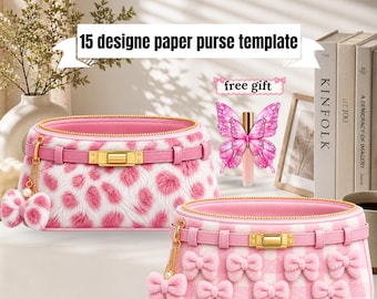 15 Luxus Geldbörse PNG Bundle Canva bearbeitbare Vorlage | Designer inspiriert Kosmetiktasche Mockup | Digital Download Fashion Beuteltasche