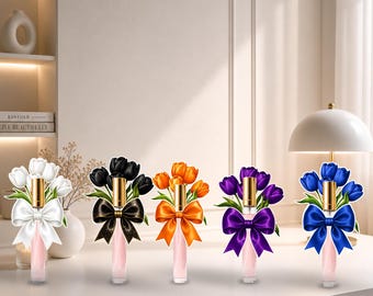 Tulip Parfum FavorPNG Bündel | Blumen Geschenkbox | Mini Parfüm Halter Vorlage | Muttertagsgeschenk DIY | Cricut Silhouette