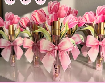 Tulip Parfum FavorPNG Bündel | Blumen Geschenkbox | Mini Parfüm Halter Vorlage | Muttertagsgeschenk DIY | Cricut Silhouette