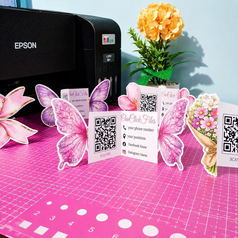 DIY Die-cut 5 Variations Bundle QR Code Business Card |unique Foldable ...