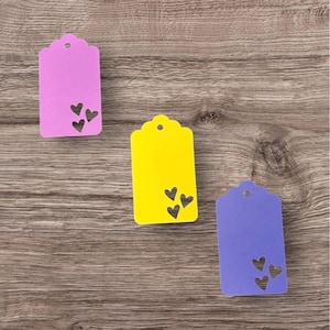 Heart Gift Tags - Cardstock Tags for Weddings, Baby Shower, Valentines Day, Party Favors, Scrapbooking, Handmade Packaging