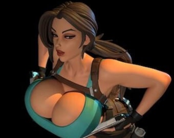 Lara Croft figuur, Lara Croft 3D buste, actiefiguren, miniatuur sculptuur, cadeau beeldje, verzamelfiguur, verjaardagscadeau