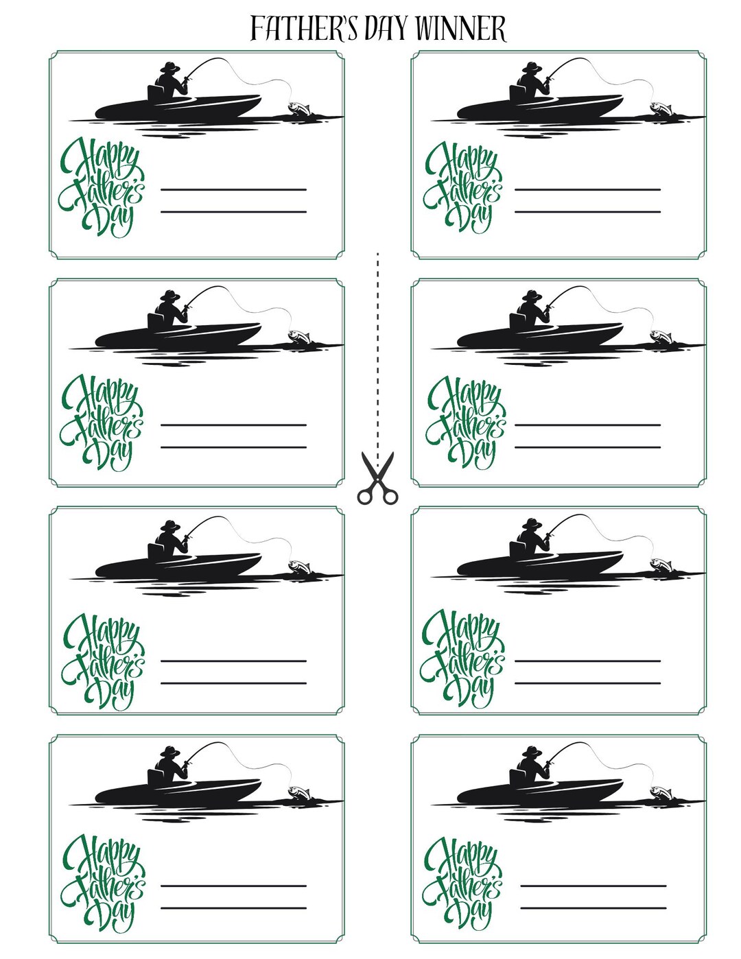 Fishing Rodeo Raffle Ticket Father's Day Event Dad's Fishing Winner's Raffle Tickets - Etsy