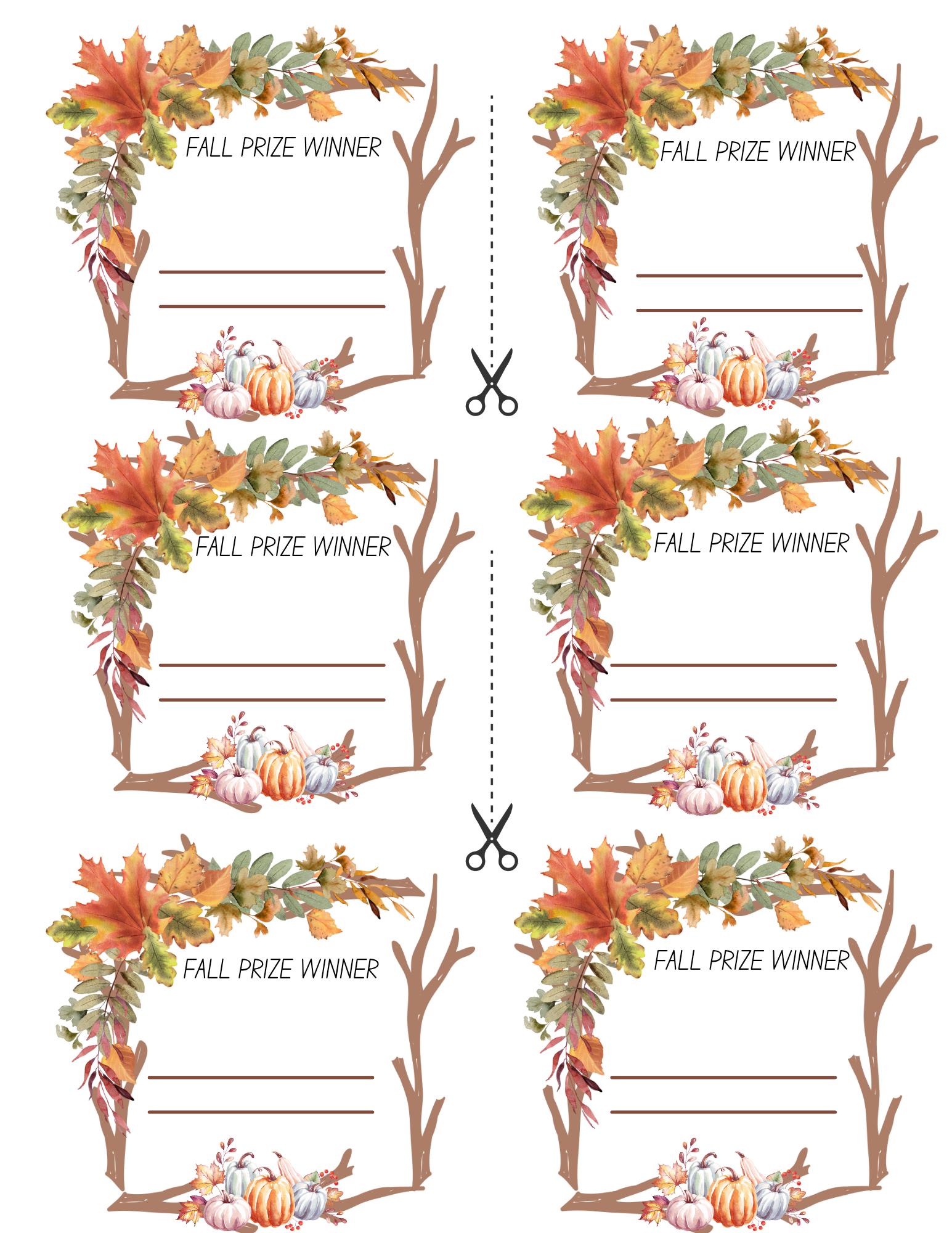 Rustic Fall Raffle Tickets, Autumn Event Door Prize (printable) - Etsy