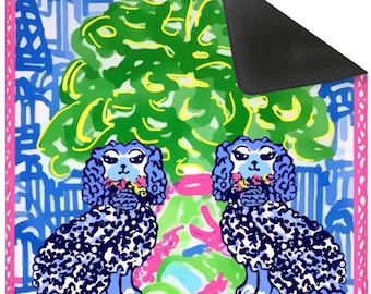 Staffordshire Dogs Mahjong Matte, Preppy Neopren-Spielmatte, Sophie Clima Art