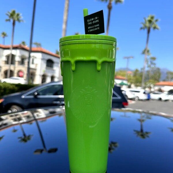 Starbucks Tumbler 2023 Halloween Slime Green Glow-In-The-Dark Tumbler