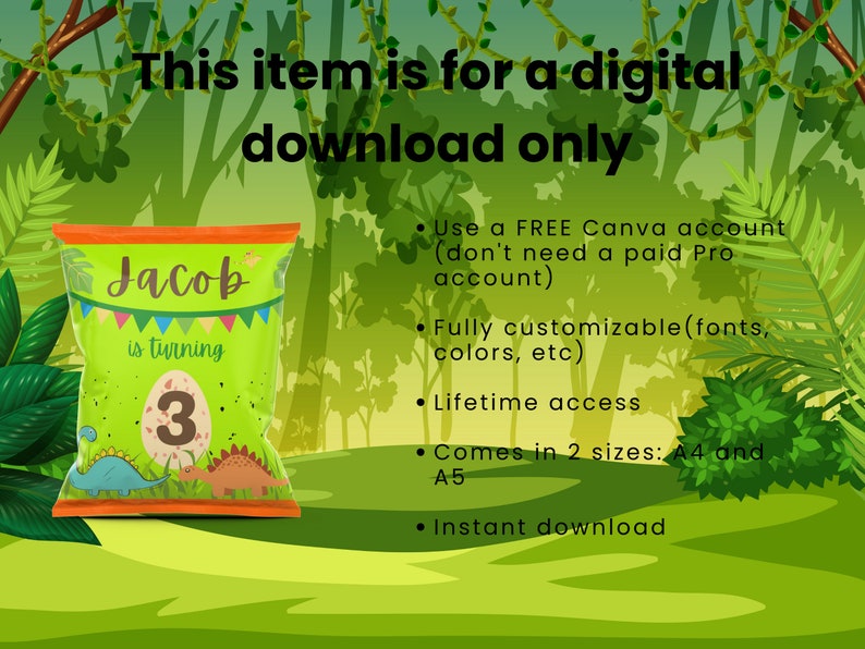 Editable Dinosaur Chip Bag Editable Chip Bag Template For Canva editable-dinosaur-chip-bag-editable-chip-bag-template-for-canva