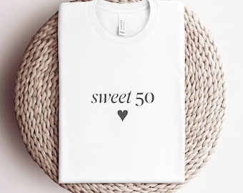 Sweet 50 Shirt * 50th Birthday Gift * Turning 50 Birthday Outfit * Womens 50th Birthday Tee * Minimalist Birthday Shirt * Shirt 1976
