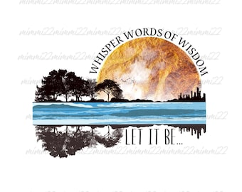 Whisper Words Of Wisdom Let It Be Png,Quote Shirt Png,Retro Sunset Png,Guitar Png,Vintage Retro Guitar Png