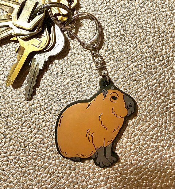 WheekingHavoc Rubber Keychain - 2 Capybara Sitting