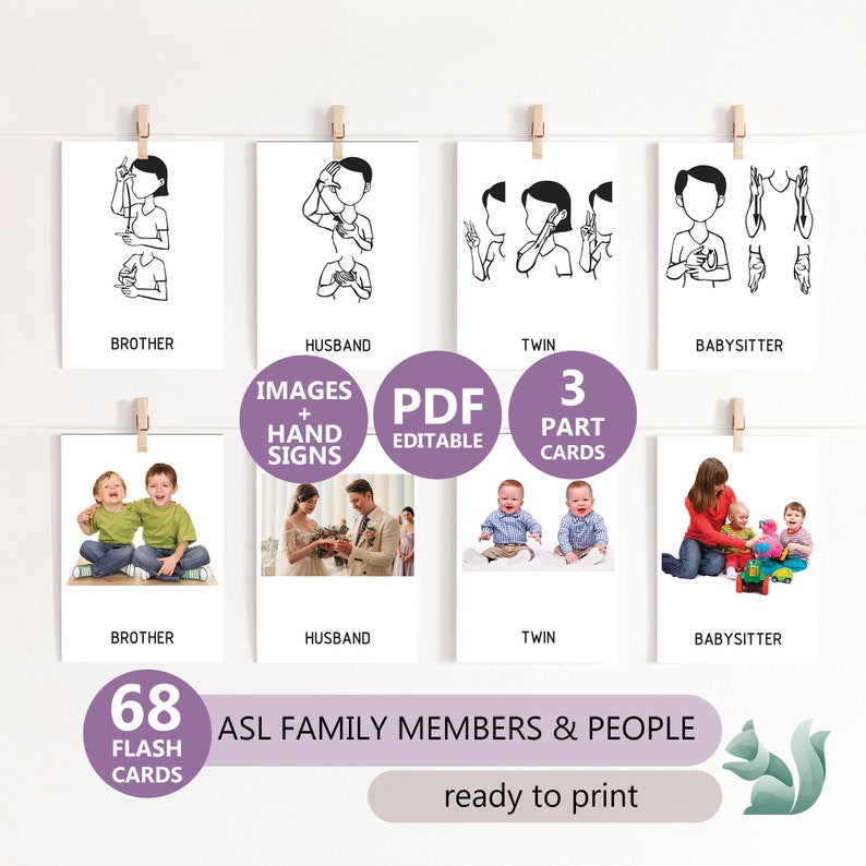 ASL Family Members & Stages Hand Signals With Images, American Sign