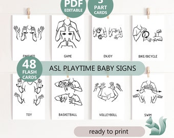 Baby Sign Language Flashcards, Playtime ASL (Digital Download)