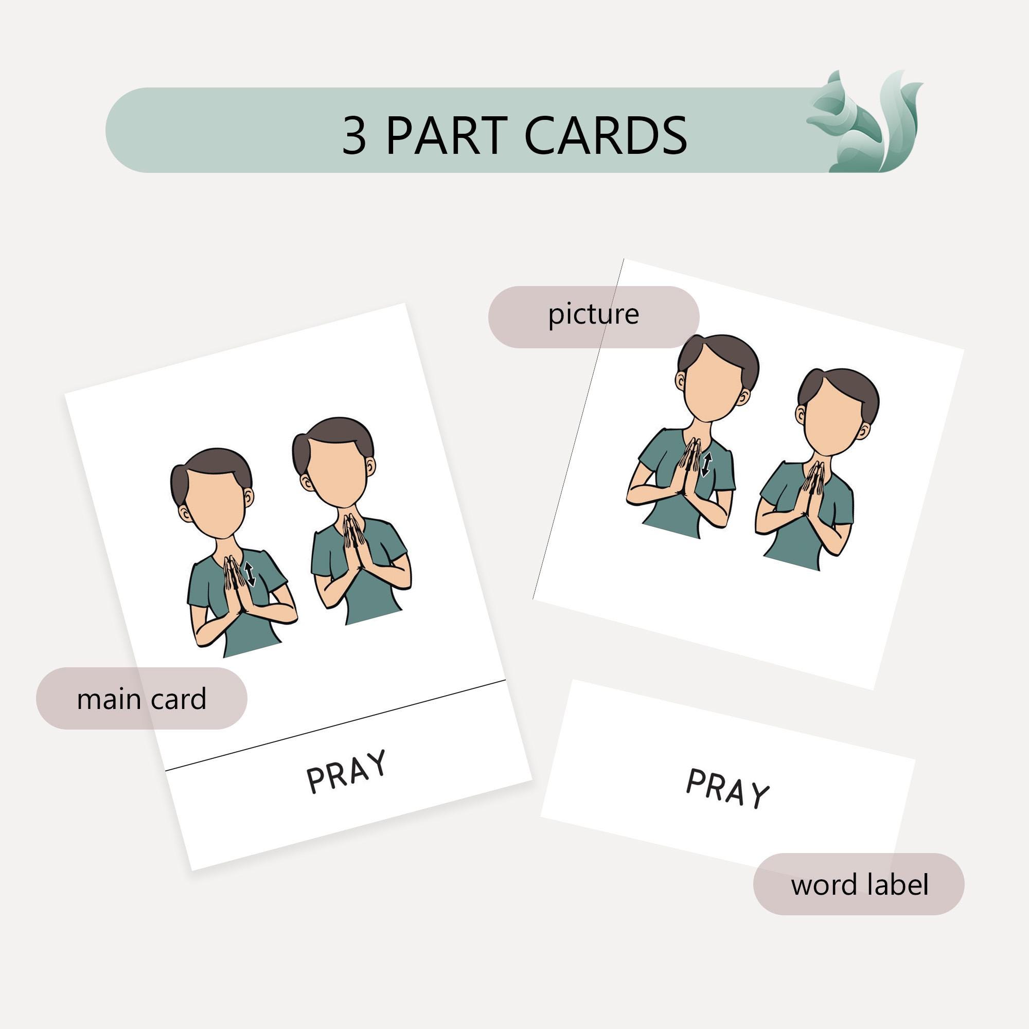 ASL Religious Flashcards, Children's Pastor Hand Signals (digital ...