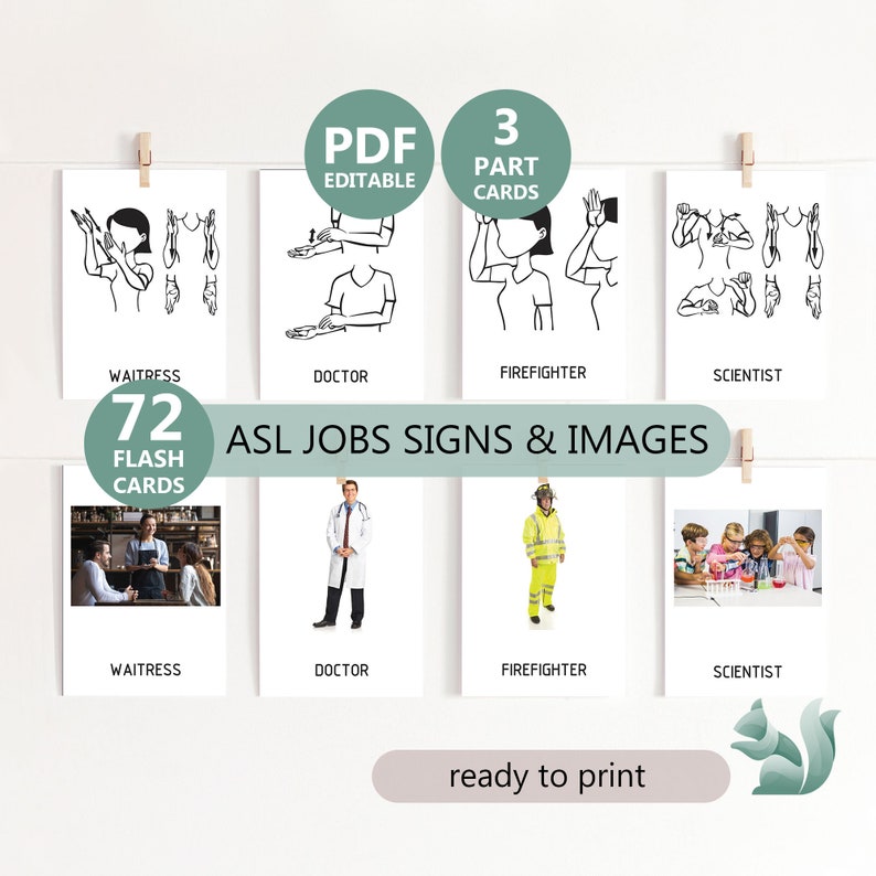 BABY ASL Professions, Jobs & Occupations Hand Signals With Images