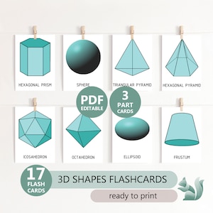 3D-former Flashcards – Geometriska nomenklaturkort (PDF-nedladdning)