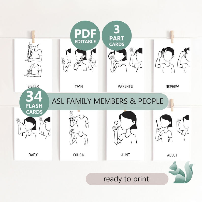 ASL Family Members & Stages Words, American Sign Language Family Signs ...